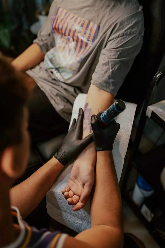 Man Getting a Tattoo